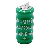 vhbw NiMH Ersatz Knopfzellen-Akku (5X Zelle) Typ V80H 80mAh 6V passend für Modellbau-Akkus, Solar-Leuchten UVM.