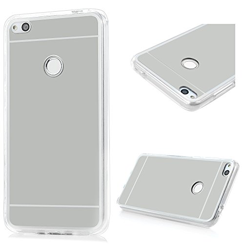 KASOS Fundas Huawei P8 Lite 2017 Carcasa Ultrafina Case con Efecto de Espejo en la Trasera  TPU Borde Blando Acrylic Panel Duro 