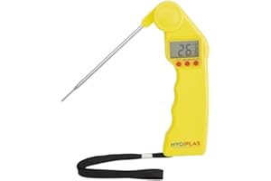 Hygiplas Easytemp Thermometer in Yellow - Fold-Away Probe -50пїЅC to 300пїЅC