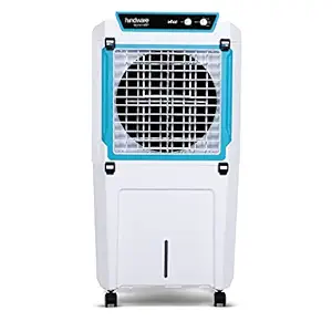 Hindware Snowcrest i-Fold 90L Foldable Desert Air Cooler With Honeycomb Pads & Complete Shut Louvers (Turquoise White)