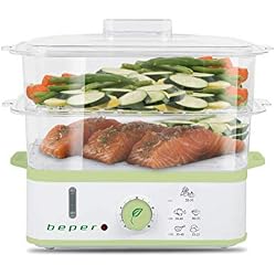 BEPER 90.502 Cuiseur Vapeur, 800 W, 7 liters, Blanc