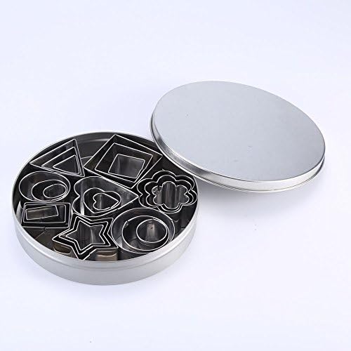 Cookie Cutter 24 pcs Set Stainless Steel DIY Fondant Cake Molds 8 Shapes 3 Different Sizes The perfect Set for Making Food