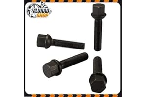 HASKYY 10 Radschrauben M14x1,5x36mm Radbolzen SCHWARZ Kugelbund R12 Kugel