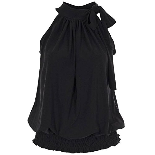 Women Ladies Pleated Coloured Halter Neck Ruched Sexy Top Blouse Hot Party Top