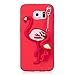 Produktbild Samsung Galaxy S6 Edge Hülle, JINCHANGWU Samsung Galaxy S6 Edge Handyhülle Slim Silikon Soft Case Cover Dünn, Etui Handy-Tasche Bumper für Samsung Galaxy S6 Edge Schutzhülle mit Roter Flamingo Anhänger