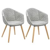 Hoher Sitzkomfort: Ein sehr angenehmes Sitzgefühl durch die gut gepolsterte Sitzfläche aus Leinen und die körpergerechte Form des Stuhles