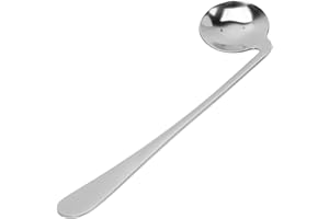 YINHING Cuchara en ángulo para Utensilios Curvos de Autoalimentación, Cuchara Curva de Acero Inoxidable, para Temblores en las Manos, Dolor en las Articulaciones o Uso en Ancianos, Agarre para(Mano derecha)