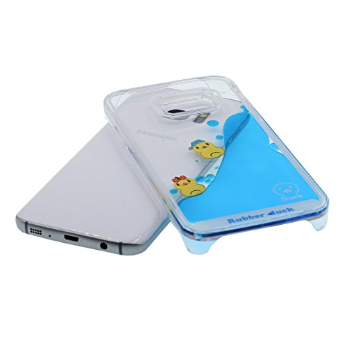 Linda Amarillo Pato Dise  o Samsung Galaxy S7 Funda Protectora Cristal Claro Transparente Rigida Carcasa Puro Azul L  quido Agua Estilo Duro Case Anti choque