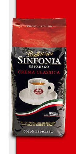 Saquella Espresso Sinfonia Crema Classica Direkt-Import aus Italien 1 Kg ganze Bohne