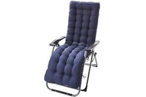 RPixc Matelas Coussin pour Bain de Soleil Chaise Longue,Coussin de Chaise Longue Bain de Soleil, Coussin Chaise Longue Jardin Extérieur Doux Pliable,160 * 48 * 8 cm (Bleu Marin)