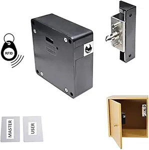 Escozor  Hidden or Invisible Digital Lock with RFID Cards for Cabinet or Drawer, Proudly Made in India with 1 Year Warranty, Free Master & User Cards with Lock (Black)