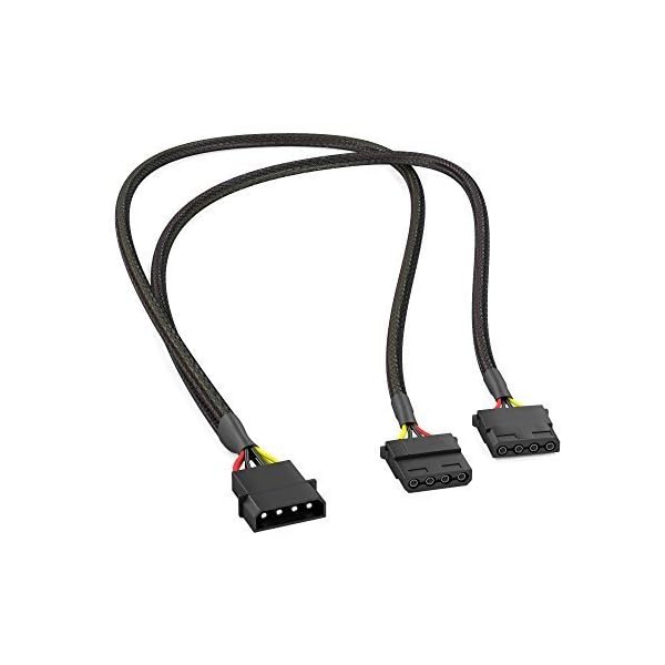 KabelDirekt – 30cm Cable Molex (4 Pines Molex a 2X 4 Pines Molex Cable, conexión de Discos Duros, SSD, HDD…