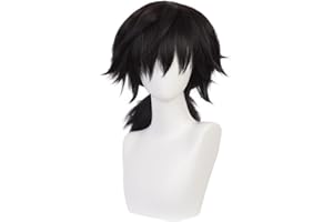 ZGNGLIZ Anime Tomioka Giyuu Cosplay Perücke für Demon Slayer: Kimetsu no Yaiba Characters Spielen Sie Cosplay Perücken mit Free Wig Cap