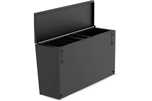 Cozze® Avfallshink för utekök – Montering på Elements-moduler & grillstation/vagn, 2 behållare för källsortering, galvaniserat & pulverlackerat stål, 60x18,5x32 cm
