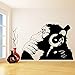 Produktbild Banksy Vinyl Wall Decal Affe mit Kopfhörer Schimpanse Hören Musik im Kopfhörer Straße Graffiti Aufkleber Wandbild Poster 55X80M