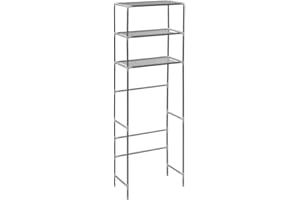 vidaXL Estante Encima del Inodoro 3 Niveles Cuarto Baño Estantería Almacenamiento Adicional Práctica Cuarto Colada Lavandería Plateado 53x28x169cm