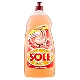  Sole - Detergente para platos Sole - Súper desengrasante con limón verde - Envase de 1100 ml Acción antiolor