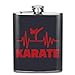 Produktbild dfegyfr Men and Women Thick Stainless Steel Hip Flask 7 OZ Karate Heartbeat Pocket Container for Drinking Liquor Whiskey