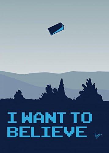 My I want to believe minimal poster - tardis by Chungkong // Unique, Original Wall Art // 11.7 x 16.5 inches / 30 x 42cm // Framed and Ready To Hang // Custom Printed On 240gsm Premium Art Paper and Framed By Hand In a Beautiful Black Wooden Frame // Best Art For Home or Office // 100% Money Back Guarantee