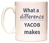 Acabado blanco brillante What a difference YACOB makes Taza por WeDoMugs