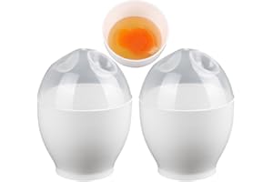 FITUENLY 2 Pezzi Cuociuova Per Microonde Cuociuova Per Microonde Per Uova Morbide, Medie E Sode, Creatore Rapido Per Uova in Camicia Tazze Per Bracconiere Bollitore Facile Piccolo Bollitore Per Uova in