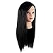 Hairdressing 50% Black Professional Real Hair 24 Inch,CoastaCloud Training Mannequin Head Hairdresser Human Hair with Clamp