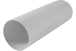 Repa Market Ø 4" Inch / 100 mm - 12'' Inch / 0.3m Long Round Straight Plastic Ventilation Duct - Rigid Ducting Vent - Replacement Pipe, Extension, Fresh Air Circulation - PVC Exhaust Duct Channel