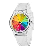 Quarz-Uhrwerk Armbanduhren Transparent Silikon-Uhrenarmband Paar Männer Frauen