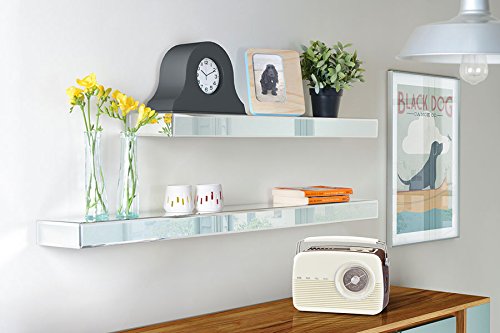 MY- Furniture luxurioeses verspiegeltes Haengeregal mit Ablage (120cm x 15cm x 6cm)