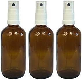 Pharmacist Brown Effect Glass Atomiser Spray Bottle Set of 3 High Capacity 100 ml. Finger Small Glass Bottles Perfume Atomiser Atomizer Spray Pump Trigger Spray Bottle, Made in Germany