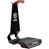 MSI Immerse HS01 COMBO - Supporto per cuffie da gaming con caricatore wireless (certificazione QI), gestione intelligente dei