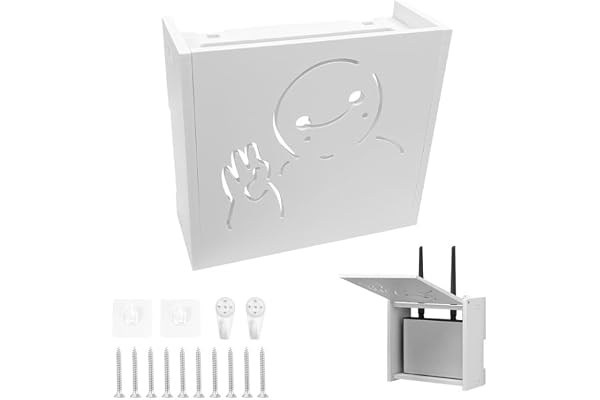 jinminamz rout låda, väggfäste WLAN-box, dölj kablar och rout-uttag, 22 x 20 x 8,5 cm
