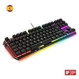 Premier Build: Aircraft-grade estructura de aluminio anodizado.para la durabilidad superior, el diseño compacto de tenkeyless con las teclas de ABS flotantes lasermark hace que su escritorio esté ordenado.