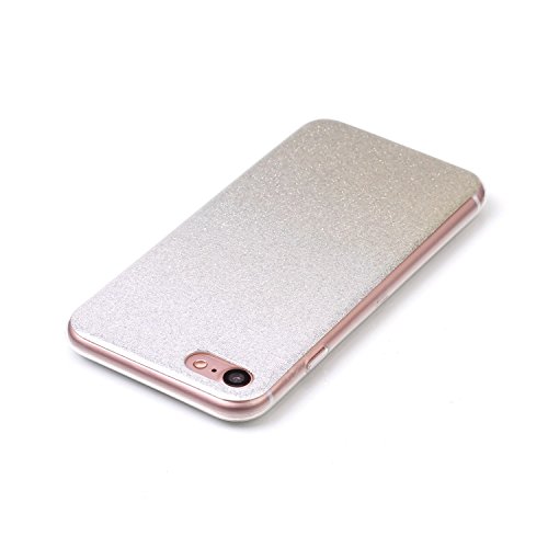 Für iPhone 7 Handyhülle,Zcro Glitzer Silikon Glitter Case Stoßfest Kratzfeste TPU Schutzhülle Schale Handytasche Hülle für iPhone 7 4.7 Zoll mit Frei Displayschutz (Silber) - 4
