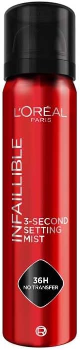 L'Oréal Paris Spray Fijador de Maquillaje Infaillible, Resistente al Agua, Se mantiene hasta 36h, 75 ml