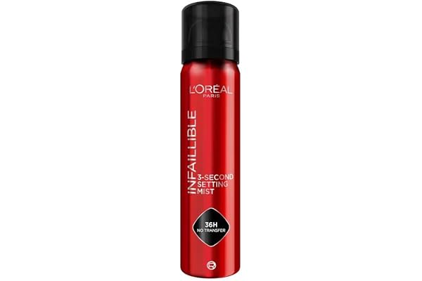 L'Oréal Paris Infaillible Spray Fijador de Maquillaje hasta 36 Horas, 75ml | Fijación hasta 36 horas, ayuda a mantener el maquillaje, fórmula vegana, uso diario, Infaillible Setting Spray