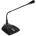 Pyle Desktop Gooseneck Wired Microphone System – Table-Mounted Condenser Mic with Pop Filter, XLR to 6.35mm Lead, Ideal for Karaoke, Meetings, Studio & Audio Recording