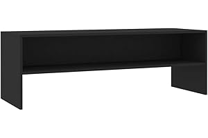 vidaXL Mobile TV con Vano a Giorno Stile Classico Pratico Credenza Armadietto Basso Multimediale Nero 120x40x40 cm in Multistrato