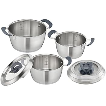 Berndes stapelbares Edelstahl-Topfset 6-teilig Raumwunder