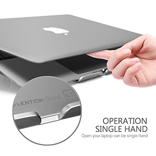 LENTION Aluminum Laptop-ständer – für MacBook Air / Pro, iPad Pro, Dell XPS, Surface, Chromebook und 11″ bis 15″ Zoll Laptop & Notebook – Silber - 3
