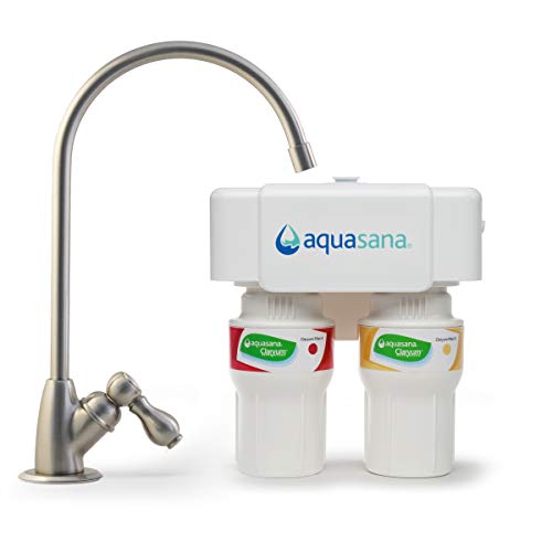 Aquasana AQ-5200.55 2-Stage Under Counter Water Filter System with Brushed Nickel Faucet by Aquasana