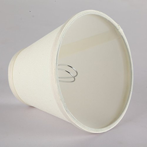 ONEPRE kleine Kerze Clip Lampenschirme 6 St¨¹ck, Handarbeit, Kerzenform, Beige Linen Stil Stoff, Handgefertigte Dekorative Handgemacht Lampenschirm - 2