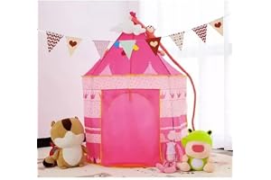 Mattält för barn prinsessa slott inomhus utomhus rosa 23475