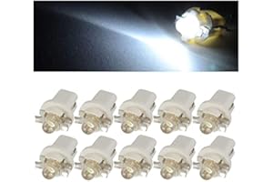 Yicare 10 Ampoule B8.5D BX8.5D BAX10D T5 LED Veilleus Blanc Compteur Tableau Bord 12V Ampoules