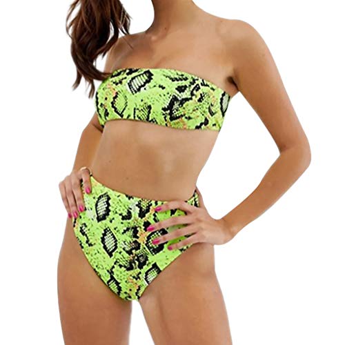 TOPKEAL Traje de Baño con Estampada de Serpentine para Mujer Sexy Bikini de Tubo Traje de Playa de Nueva 2019