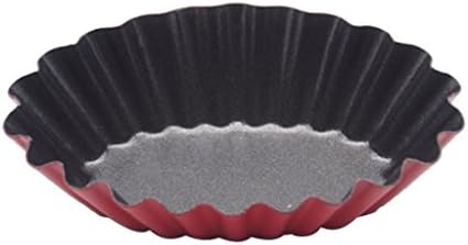 Baoblaze Tart Pan Quiche Pan Pie Tartlet Fluted Flower Shaped Muffin Cake Mould Mini Non Stick Carbon Steel Cupcake Baking Mold