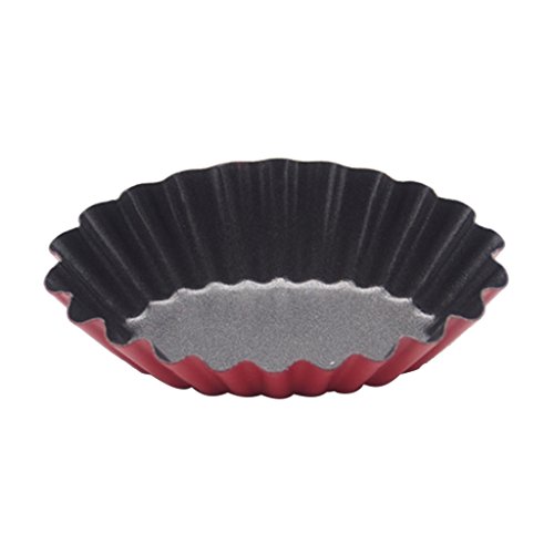 Baoblaze Tart Pan Quiche Pan Pie Tartlet Fluted Flower Shaped Muffin Cake Mould Mini Non Stick Carbon Steel Cupcake Baking Mold