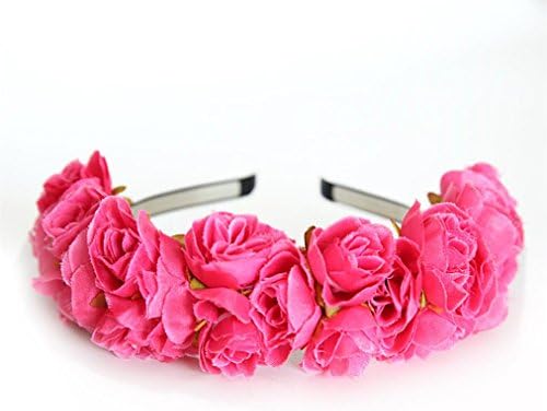 Internet Headband The Wedding Party Small Holiday Rose Flower Ring Hoop (width:0.7cm, C)