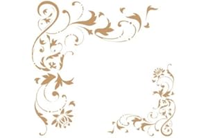 Stencil Deco Borders 027 Corner Filigree. Stencil size: 20x20 cm (7,9x7,9 in). Design size: 14,1x13,6 cm (5,6x5,4 in) by TODO-STENCIL