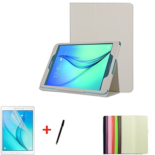 gada - 3in1 Set  Samsung Galaxy Tab A T550 555 9 7 - Elegantes Slim Leder-Imitat Case mit praktischer Standfunktion inkl  kostenloser Displayfolie und